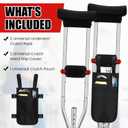 Threlaco 5 Pcs Crutch Pads, Bag, Underarm Crutches Padding Cover for Adults Armpit Padding, Pouch, Lightweight Accessories for Adult Youth Walking(Black)