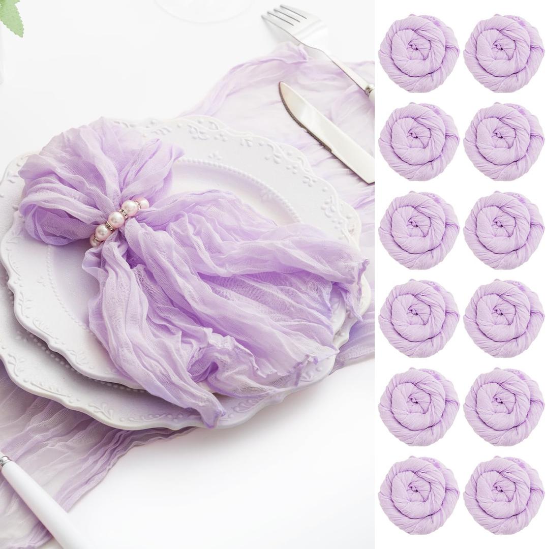 60 Pack Lilac Cloth Napkins 21x21 Inches Lilac Cheesecloth Napkins Set of 60 Washable Dinner Table Napkins for Wedding Bridal Baby Shower Rustic Boho Cotton Gauze Family Gathering Table Decor