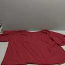 Eytino Plus Size Womens Tops Sexy V Neck Bell Sleeve Chiffon Blouse Loose Casual Flowy Summer Shirts, 1X Burgundy