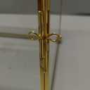 NCYP Small 10.2" x 5.9" x 7.9" Glass Cards Box with Slot and Lock for Wedding Reception - Home Birthdays Party Geometric Decorative, Gold - Slot Length 6.3 Inches (Glass Box Only)