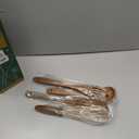 Kitchen Utenails Set with Holder,Kitchen Wooden Utensils for Cooking, Wood Utensil Natural Teak Wood Spoons for Cooking,Wooden Kitchen Utensil Set With Spatula and Ladle (11)