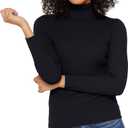 State Cashmere Womens Ribbed Turtleneck Sweater 100% Pure Cashmere Classic Long Sleeve Pullover (X-Large, Black)