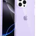 for iPhone 16 Pro Max Clear Case Rectangle Edge, Slim Thin Transparent Girly Y2k Cute Designer Phone Case for Women, Trendy Aesthetic Design Soft Silicone Cover, Purple Lanvender Lilac