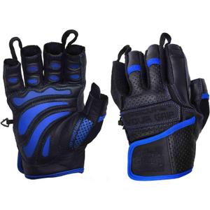 Elite Leather Gym Gloves  Grip & Comfort Design for Weightlifting, Powerlifting, Bodybuilding & Strength Training Workouts for Men & Women (X-Large, Blue)