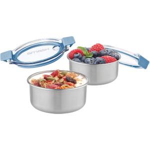 Smash Stainless Steel Snack Pot, Blue, 200 ml/ 6.7oz Capacity (Pack of 2)