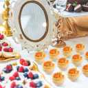 TOFLEN 100ct 2 oz Mini Round Dessert Cups, Clear Reusable Tiny Small Party Serving Cups for Appetizers, Dips, Desserts, Trifle, Hors D'oeuvres Bowls