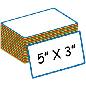 Colored Border Magnetic Labels 5x3 Inch 40 Pieces, Reusable Magnetic Dry Erase Labels for Whiteboards, Locker, School, Classroom, Office, Home