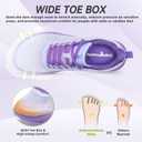 Women's Orthopedic Diabetic Wide Sneakers: Wear Cushion Plantar Fasciitis Hammer Toes Breathable Outdoor Shoes, Lightweight Fashion Arch Support Heel Spur Bunions Sneakers Purple, Size: 8