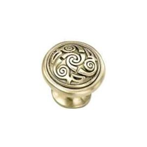 Laurey 11204 Cabinet Hardware 1-1/4-Inch Aztec Knob, Satin Brass