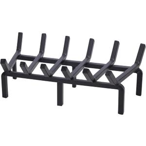 Heavy Duty Solid Steel Fire Grate - 20 Inch Wood Log Rack for Indoor Hearth, Outdoor Fire Pit & Chimney