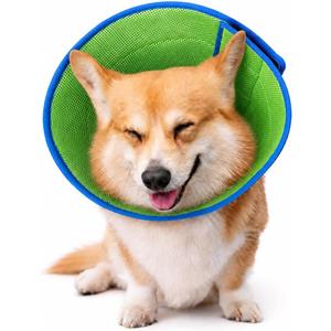 Soft Dog Cone Collar to Stop Licking After Surgery, Comfy Dog Cone Alternative for Dogs/Cats, Adjustable Washable E-Collar for Spay Neuter Recovery and Neck Protection (Green, S)