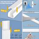 236in Cord Hider Kit, Cord Covers for Wires on Wall, Long, Large, Cord Hider for Wall Mount tv, Paintable Cable Raceway, tv Cable Hider Wall kit, Wire Covers for Cords,6X(L39.4in W0.95in H0.5in) White