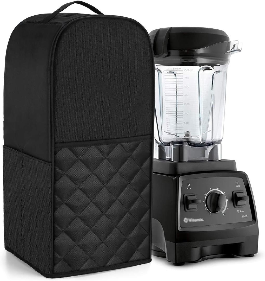 Luxja Blender Cover Compatible with Vitamix 64 oz. Low-Profile Blender, Black(quilted)