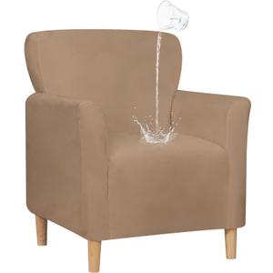 NICEEC Spandex Stretch Accent Chair Covers Armchair Super Soft Modern Banquet Arm Chair Cover Water Repellent Mid Century Armchair Slipcovers Furniture Protector for Living Room Office Reading, Fits to Chair Length: 25-33in; Width: 25-33n; Height: 27-34in, Coffee