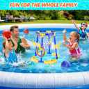 Pool Basketball Hoop Floating with Anti-Tip & Anti-Drift Design, Basketball & Ring Toss Pool Toys for Kids Ages 4-8, 8-12, Summer Outdoor Water Toys Pool Games for Adults and Family