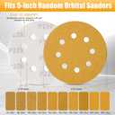 Maxdot 200 Pcs 5 Inch Sanding Discs 8-Hole Hook and Loop Gold Sandpaper Mixed Grits, 60, 80, 100, 120, 150, 220, 320, 400, 600, 800 for Random Orbit Sander