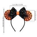 2 x Halloween Mouse Ear Hair Bow Headband with Web, Masquerade Party Headwear for Women Girls