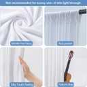 50x10FT White Backdrop Curtains for Party, 10 Panels 5x10FT Thick Polyester Backdrop Drapes, Wrinkle Resistant Photography Background Drapes for Wedding Birthday Home Decoration