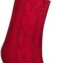 Christmas Stockings with Initials, 18", Letter C, Red and Cream, Cable Knit Stockings for Christmas, Cable Knit Christmas Stocking for Christmas, Large Knit Stockings Christmas