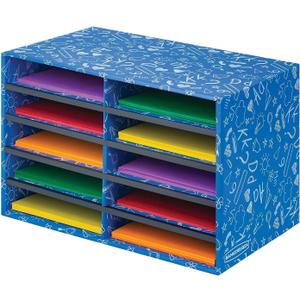 Bankers Box Classroom Collection 10-Compartment Mail Sorters, 19.5" x 12.375", Blue (3384201)