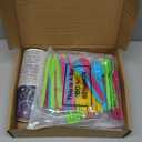 Meanplan Serves 24 Guests Neon Happy Birthday Party Plates and Napkins Neon Glow Birthday Tableware Set Let's Glow Party Decorations for Kids Included Cups Knives Forks Spoons Total 168 Pcs