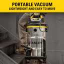 STANLEY Shop Vacuum Wet/Dry, 5 Gallon, 4 Horsepower, Stainless Steel Wet/Dry Vac Silver+Yellow+Black