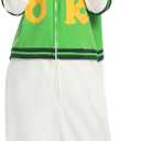 NAITOKE Adult Animal Onesie Halloween Costume Cosplay One-Piece Pajamas Women Man Teens (Small, Green White)