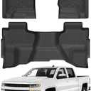Cartist Floor Mats for 2014-2018 Chevy Silverado/GMC Sierra 1500, 2015-2019 Silverado 2500HD 3500 HD Double Cab, All Weather Floor Liners for Silverado Accessories, Heavy Duty TPE Car Mats