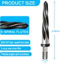 3/4 Bridge Construction Reamer Drill Bit, M2 HSS Taper Chucking Reamer for Steel Alloy Metal Wood Plastic, 1/2" Non-Slip Shank, 5-Spiral Flutes Car Reamer, to Align or Enlarge Holes, 19mm