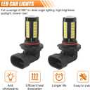 ZIMISI 2PCS 9006 Car LED Fog Light Bulbs, 12V 1500 Lumen Bright Anti-fog Lights, 5630 33-SMD Plug and Play Power LED Bulbs, Universal 6500K DRL Replacement for Car Truck SUV (9006)