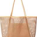Mesh Beach Tote Bags for Womens, Causal Hobo Pool Bags for Swimming Pools Vacations Beach Essentials