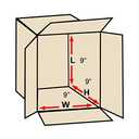 Box USA 999 Cube Corrugated Cardboard Box 9" L x 9" W x 9" H, Kraft, for Shipping, Packing and Moving (Pack of 25)
