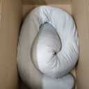 Momcozy Pregnancy Pillows with Cooling Cover, U-Shaped Full Body Maternity Pillow for Side Sleepers 57 Inch - Support for Back, Hip, Belly, Legs for Pregnant Women (Grey- Cooling Fabric)