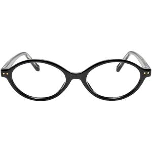 TIJN Olisa Blue Light Blocking Glasses for Women Men,Retro Oval Frame Bluelight Eyeglasses for Gaming/Computer/Screen (03. Jet Black)