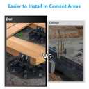 Adjustable Decking & Flooring Support Pedestal, 12 PCS Durable Plastic Base, Deck Foundation Support Base, Easy-to-Install, Black (1.2in-2.4in)