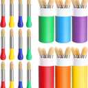 6 Pack Watercolor Paint Brushes Bulk Set for Kids Baby Toddler-4 Pcs Per Set Jumbo Brushes with Chubby Wood Handles for Easy Grip Paintbrushes Non Toxic Bristles (Colored)