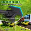Scuffle Hoe for Weeding - 48" Adjustable Long Handle Action Hoe, Heavy Duty 2-in-1 Push Pull Garden Hoe with Sharp Serrated Blade for Flower Beds, Lawn, Yard and Sidewalks