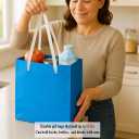 Aosric 30 Pack 6x3x8 Blue Gift Bags  Small Sturdy & Reusable Premium Gift Bags for Jewelry, Perfume, Skincare, Cosmetics, Boutique Gift, Party Favors, Weddings, Birthdays, Christmas and Holidays