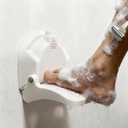  No-Drill Foldable Anti-Slip Shower Foot Rest Shower Step for Shaving Legs with Powerful Suction Cups, Multi-Purpose Shower Shaving Foot Rest Supports Pregnant Women and Those with Back Pain