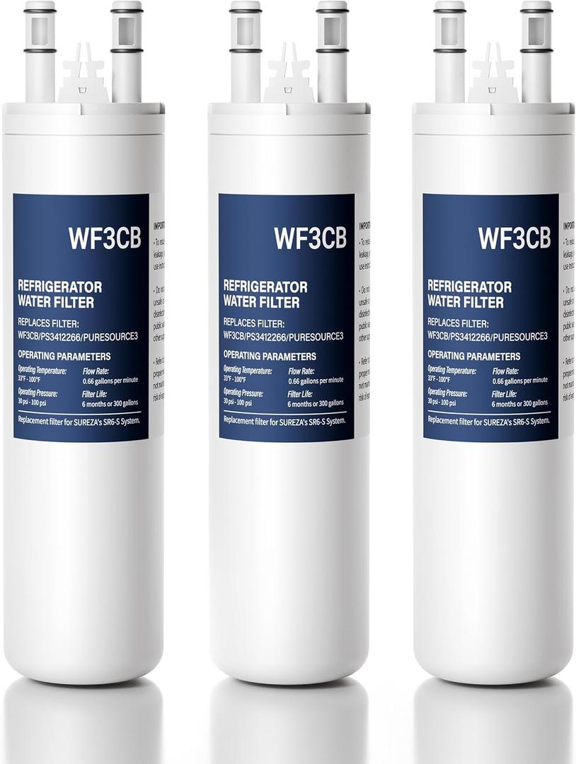 Compatible with Frigidaire WF3CB, PureSource 3, 706465, 242086201, 242086203, 242294501, 242069601, AP4567491, PS3412266, WF425, 3 PACK