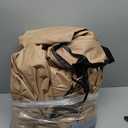 ULTCOVER Rectangular Patio Heavy Duty Table Cover - 600D Tough Canvas Waterproof Outdoor Dining Table and Chairs General Purpose Furniture Cover Size 136L x 74W x 28H inch (Brown)