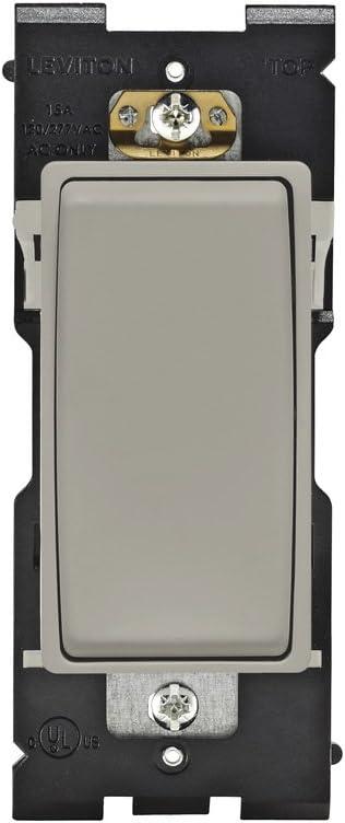 Leviton Renu Switch for Single Pole Applications, 15A-120/277VAC, RE151-WS, Wood Smoke