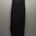 Saodimallsu Womens Halter Crochet Cover Up Fringe Sexy Backless Sleeveless V Neck Collared Vacation Beach Maxi Dress (Large, Black)