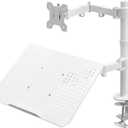 VIVO Fully Adjustable 13 to 32 inch Single Computer Monitor and Laptop Desk Mount Combo, Stand with Grommet Option, Fits up to 17 inch Laptops, White STAND-V002CW