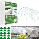 10X50FT Plant Covers Frost Protection Kit, Garden Hoops Kit for Winter Oudoot Plants, Floating Row Cover Frost Cloth Plant Blankets for Freeze Snow Protection, Greenhouse Hoop for Raised Beds