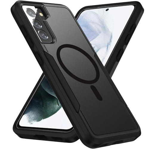 Teayoha for Samsung Galaxy S21 Case,[Compatible with Magsafe] [Military Grade Drop Tested] Shockproof Magnetic Tough Rugged Protective Phone Case -6.2 inch (Black)