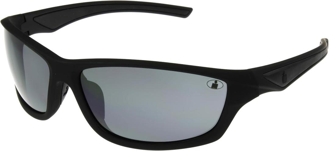 Ironman Men's Relentless Wrap Sunglasses, Matte Black, 63 mm