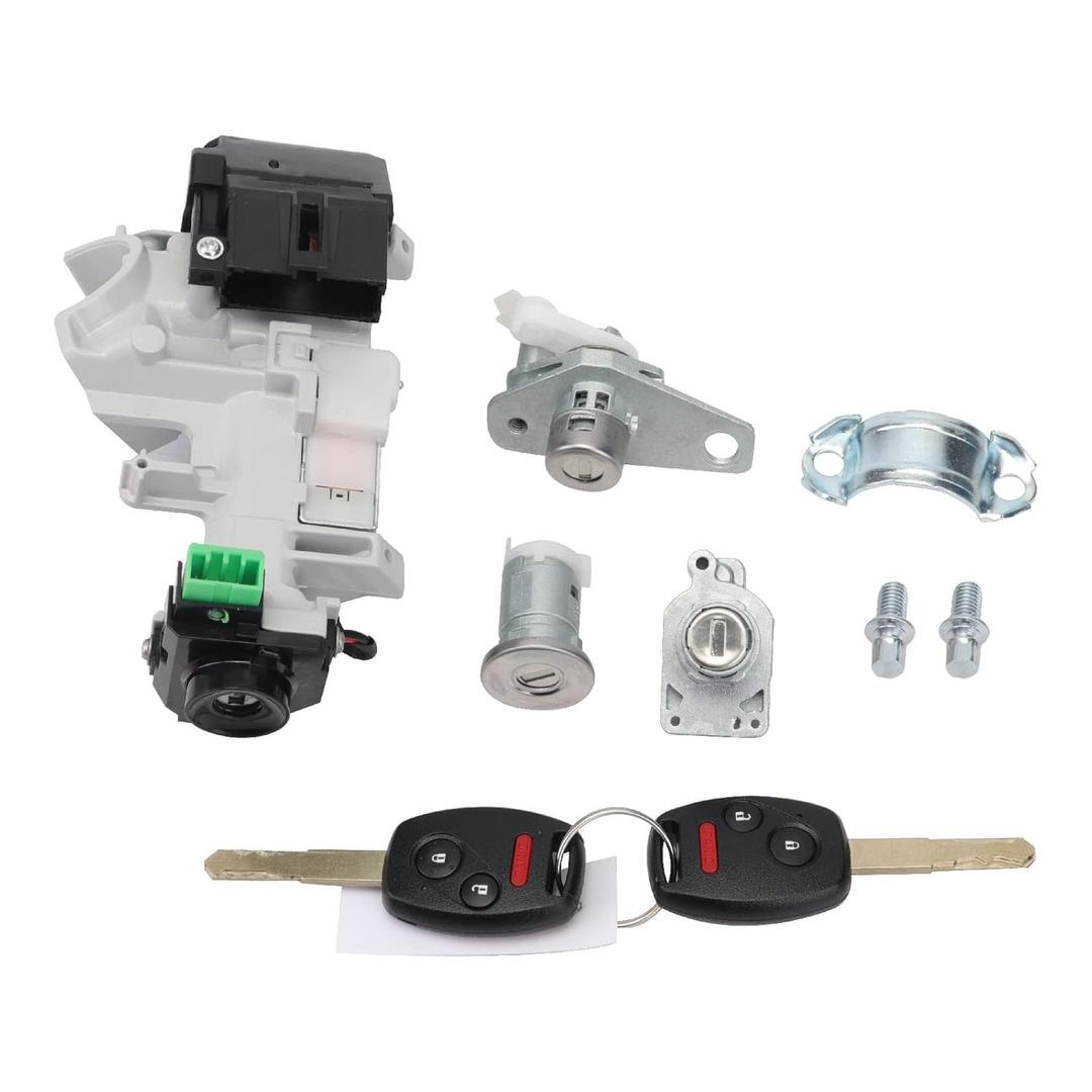for Honda Civic 2006-2011 06350-SAA-G30 35100-SDA-A71 Ignition Starter Switch Housing Door Trunk Lock Cylinder Transponder 46 Chip Immobilizer Keys with Panic Full Set