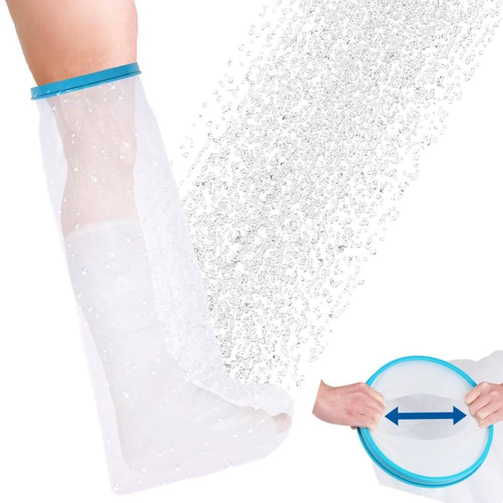 Extra Long Full Leg Cast Cover for Shower, 100% Waterproof Reusable Adult Protector, Shower Bandage Wound Showering for Broken Leg Foot Ankle Crutch Wound Burns Care Supplies