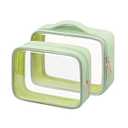 Ebbniur Clear Makeup Bag TSA Approved Toiletry Bag Waterproof Cosmetic Bag for Women Green 2Pcs, Green